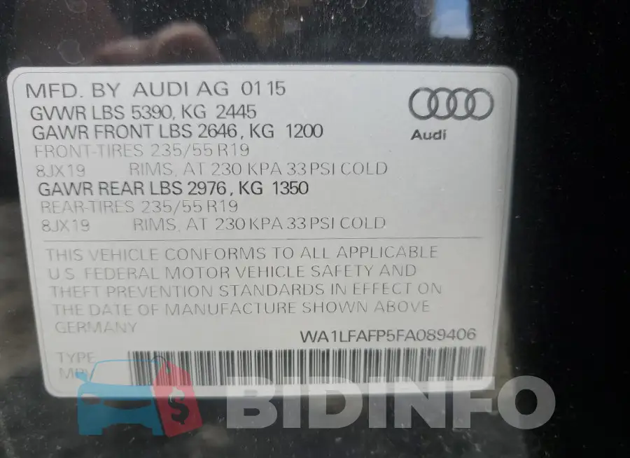 WA1LFAFP5FA089406 Photo# 14