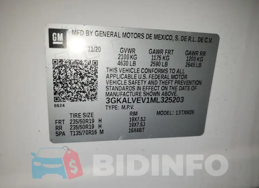 3GKALVEV1ML325203 Photo# 14
