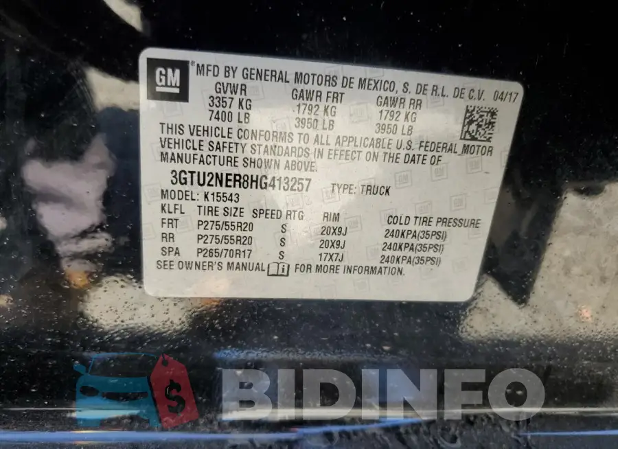 3GTU2NER8HG413257 Photo# 13