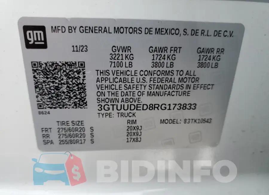 3GTUUDED8RG173833 Photo# 13