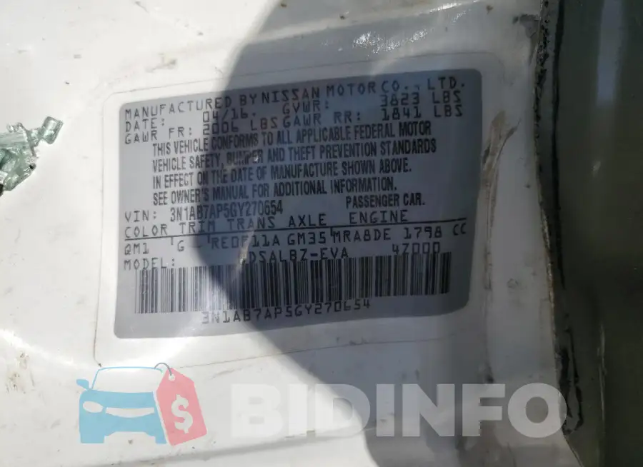 3N1AB7AP5GY270654 Photo# 12