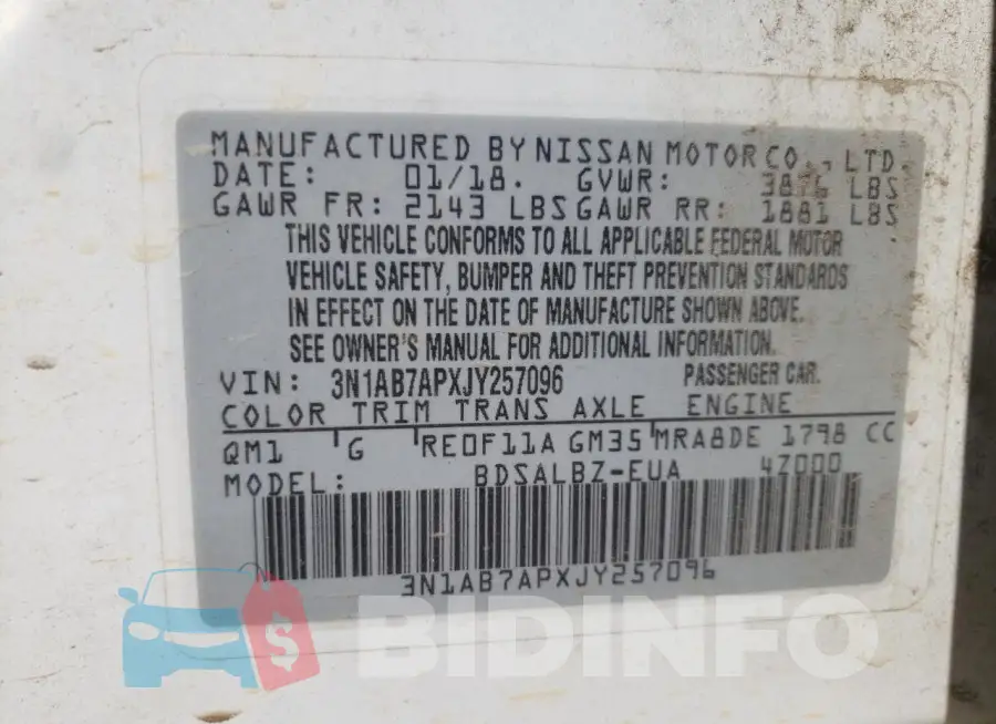 3N1AB7APXJY257096 Photo# 12