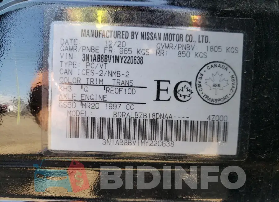 3N1AB8BV1MY220638 Photo# 12