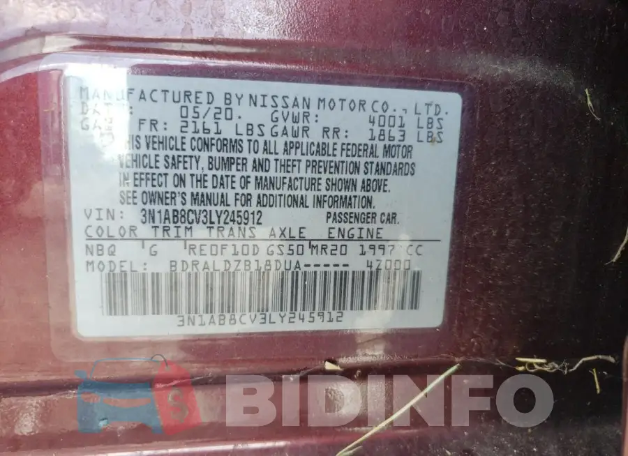 3N1AB8CV3LY245912 Photo# 12