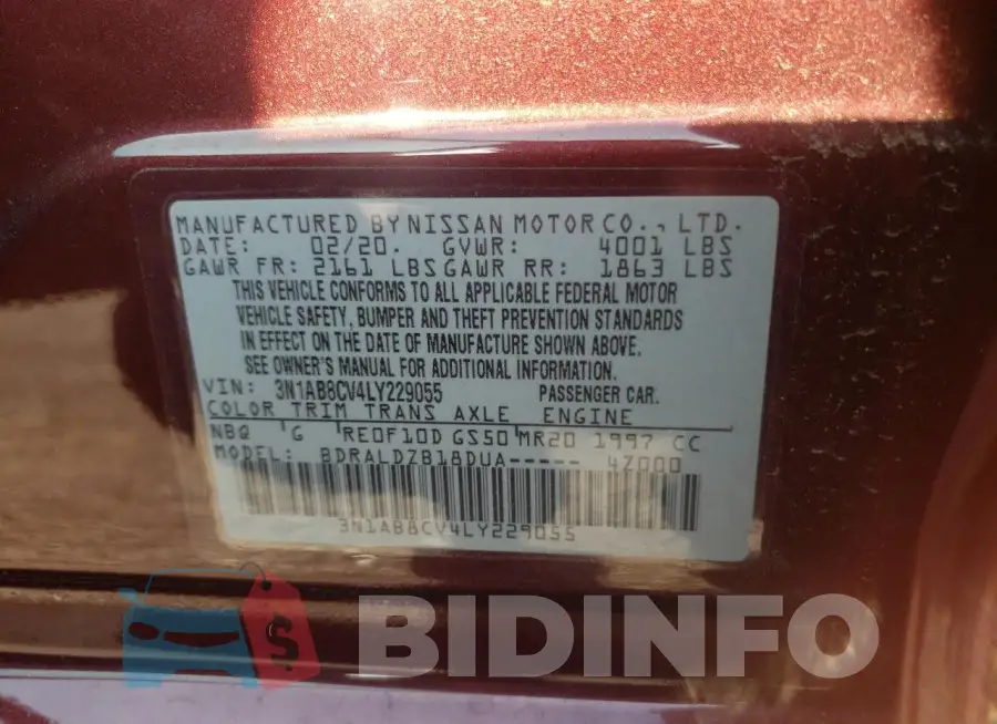 3N1AB8CV4LY229055 Photo# 12
