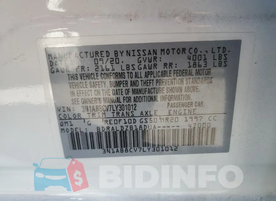 3N1AB8CV7LY301012 Photo# 13