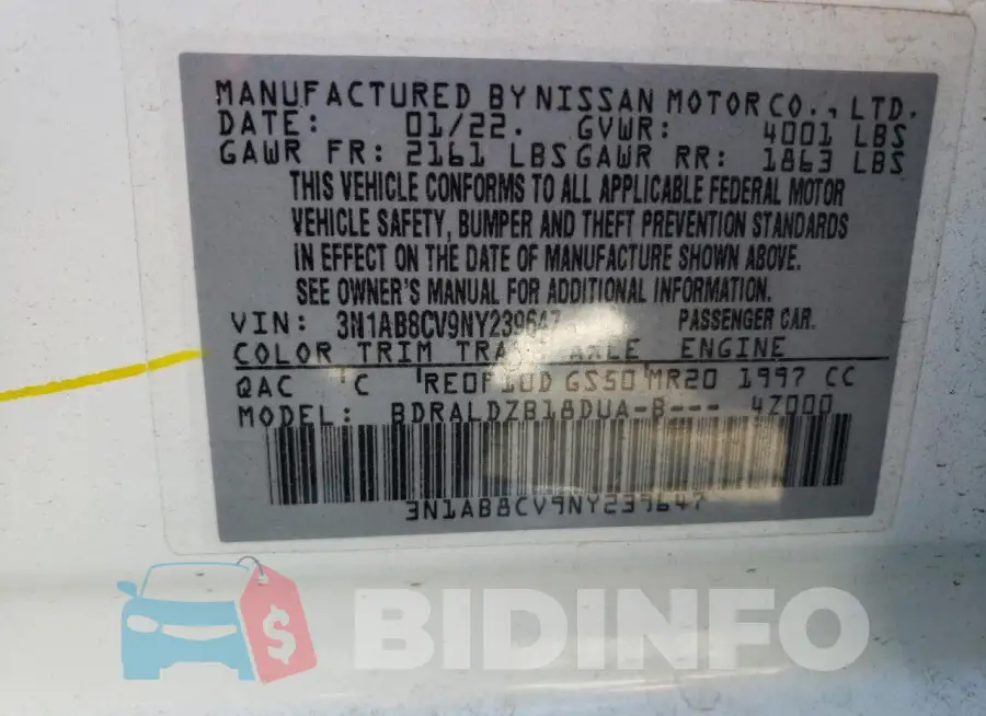 3N1AB8CV9NY239647 Photo# 13