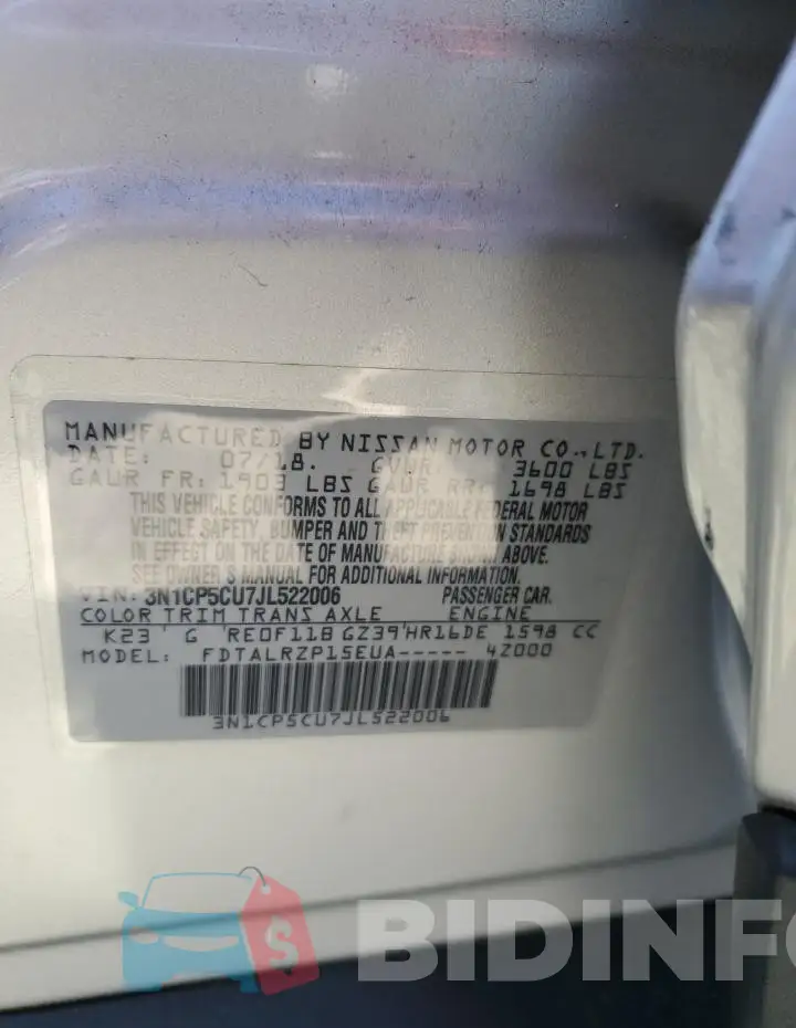 3N1CP5CU7JL522006 Photo# 12
