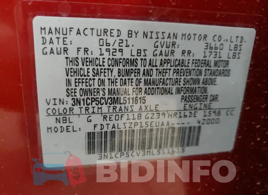 3N1CP5CV3ML511615 Photo# 13