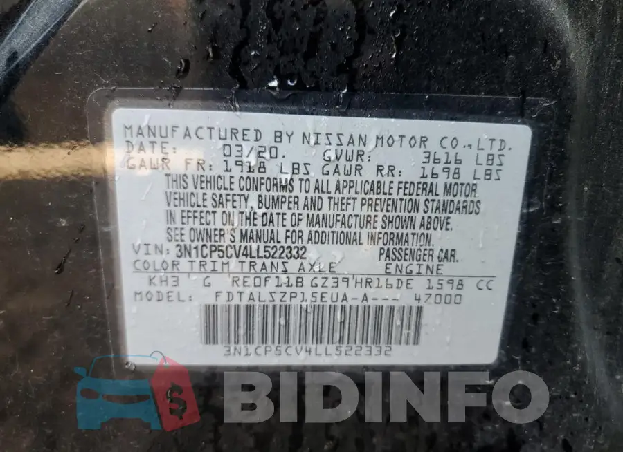 3N1CP5CV4LL522332 Photo# 12