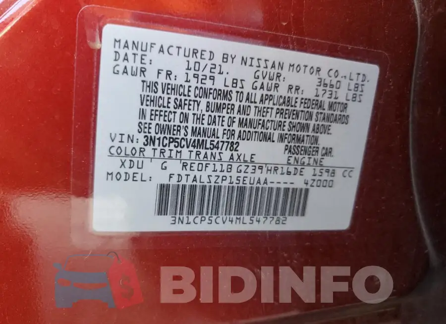 3N1CP5CV4ML547782 Photo# 13