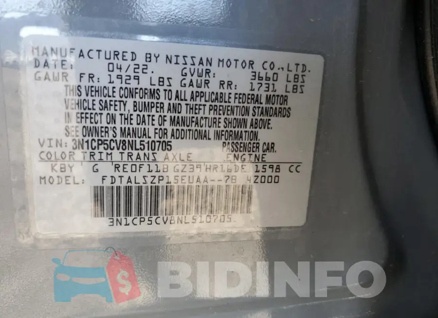 3N1CP5CV8NL510705 Photo# 13