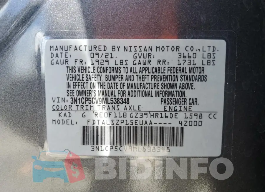 3N1CP5CV9ML538348 Photo# 13