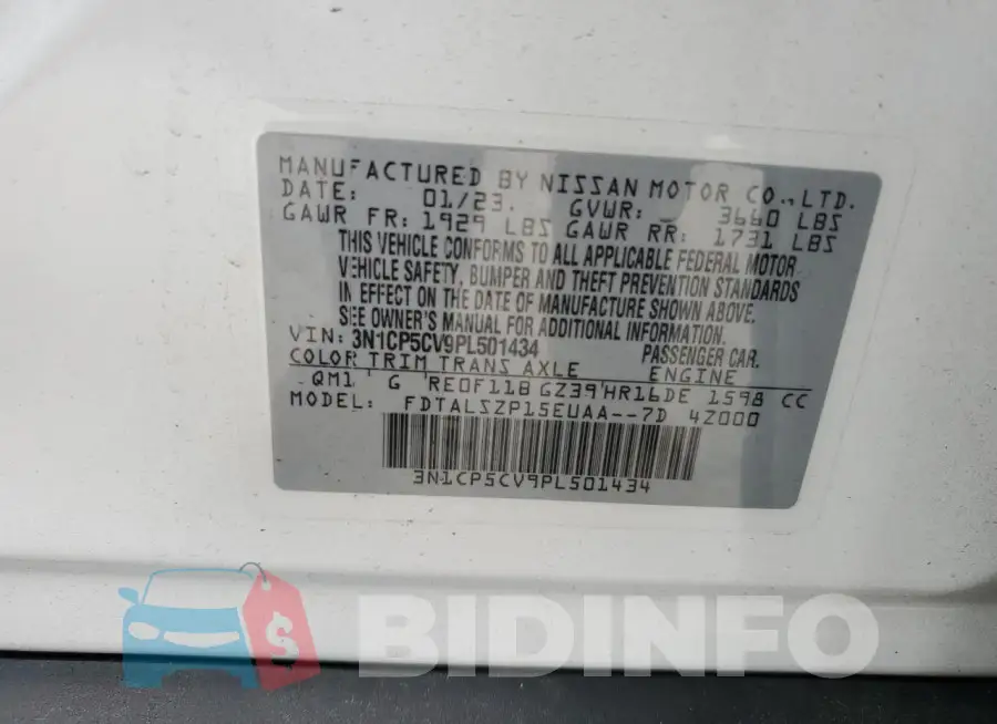 3N1CP5CV9PL501434 Photo# 13