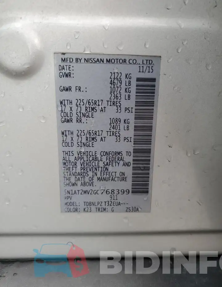 5N1AT2MV2GC768399 Photo# 13