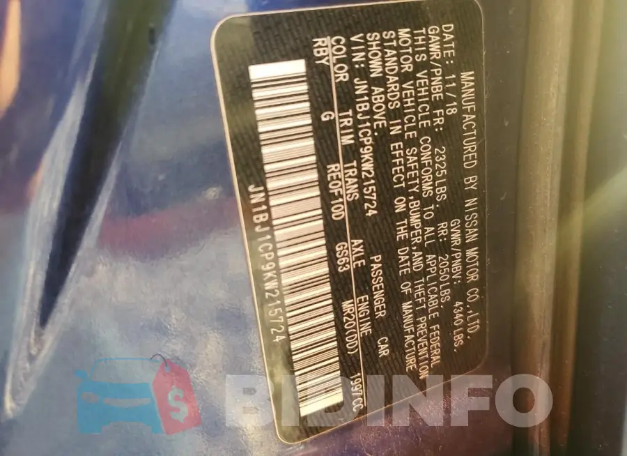 JN1BJ1CP9KW215724 Photo# 13