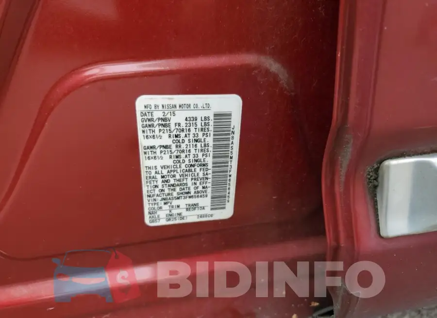 JN8AS5MT3FW656459 Photo# 13