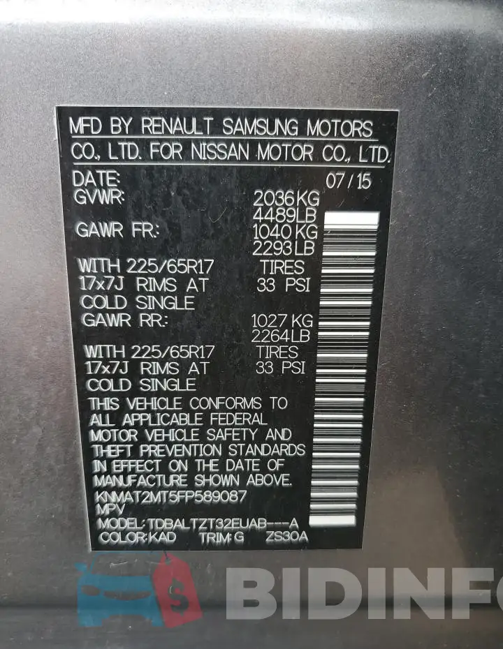 KNMAT2MT5FP589087 Photo# 13