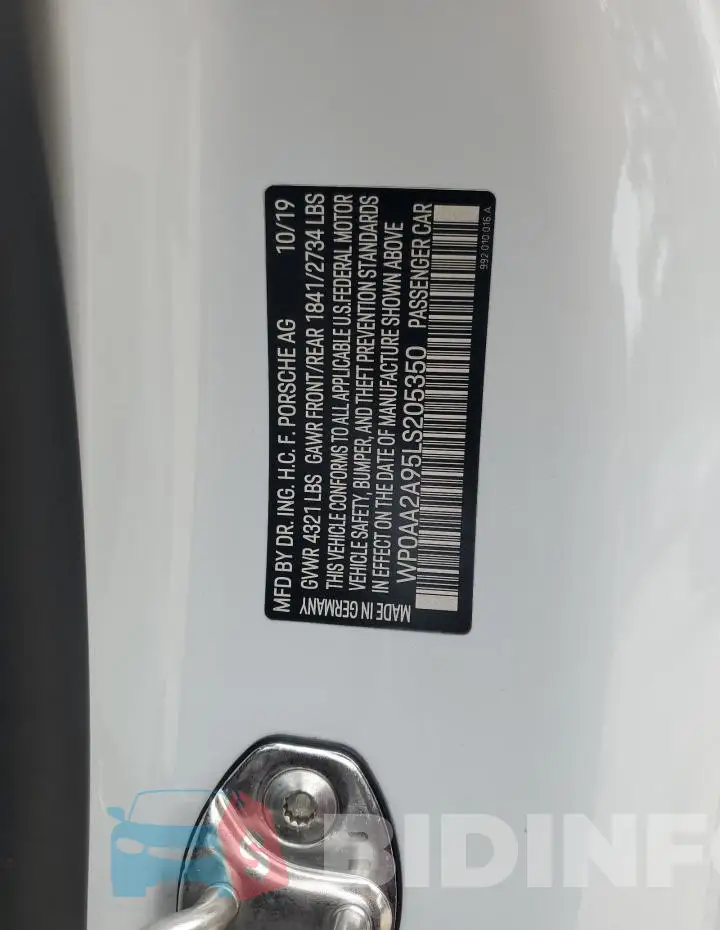 WP0AA2A95LS205350 Photo# 11