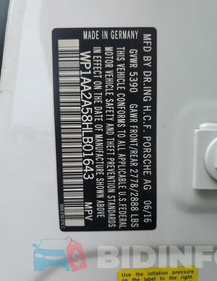 WP1AA2A58HLB01643 Photo# 14