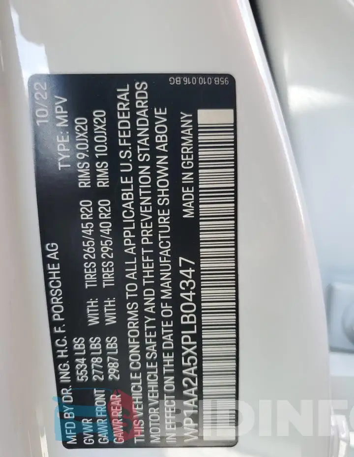 WP1AA2A5XPLB04347 Photo# 13