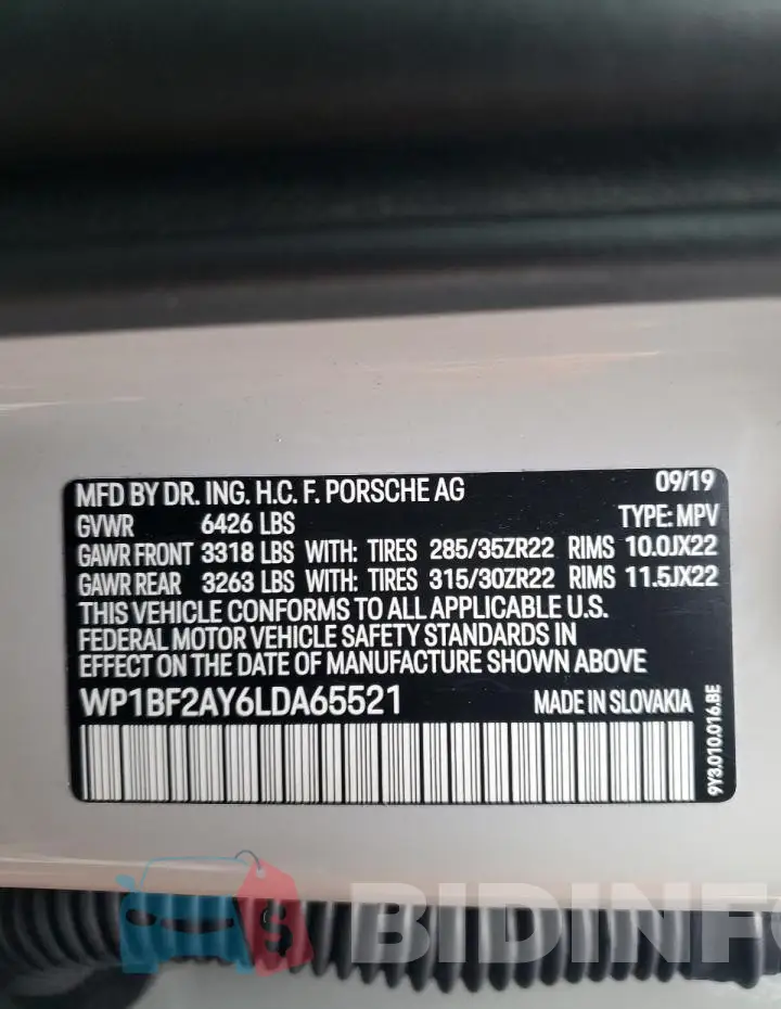 WP1BF2AY6LDA65521 Photo# 13