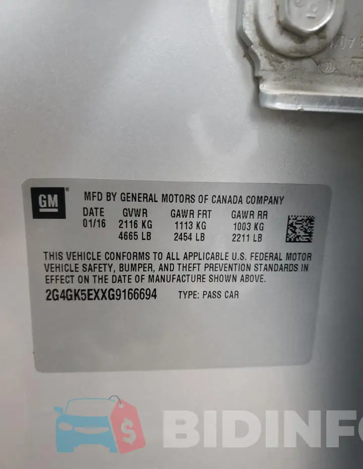 2G4GK5EXXG9166694 Photo# 12