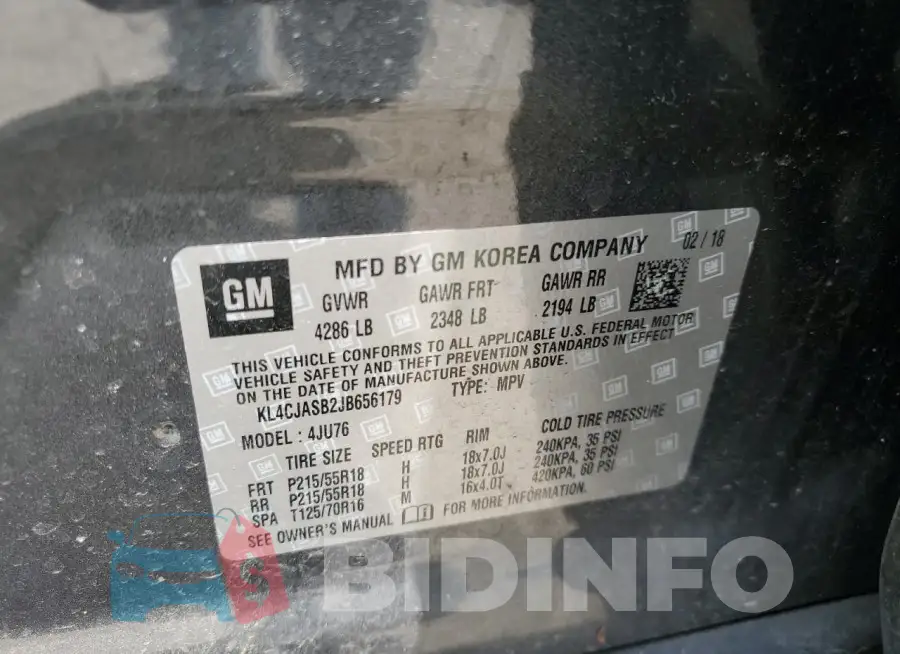 KL4CJASB2JB656179 Photo# 13