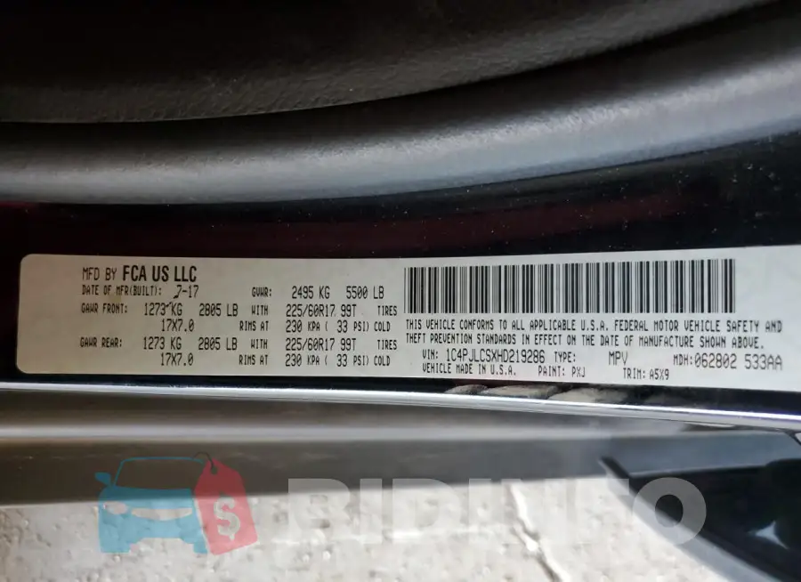 1C4PJLCSXHD219286 Photo# 12