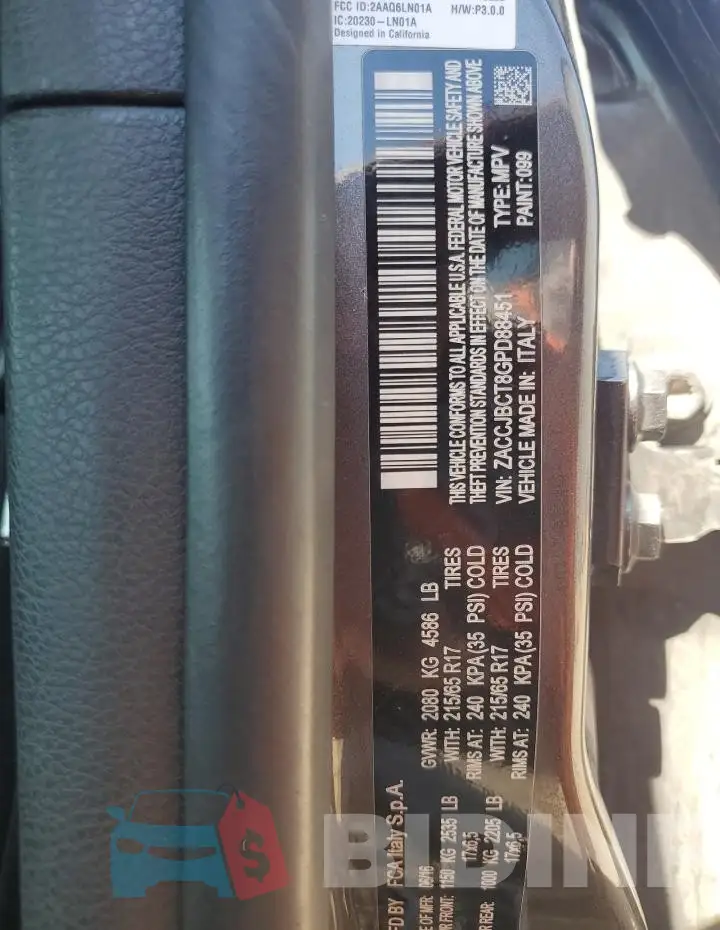 ZACCJBCT8GPD88451 Photo# 13