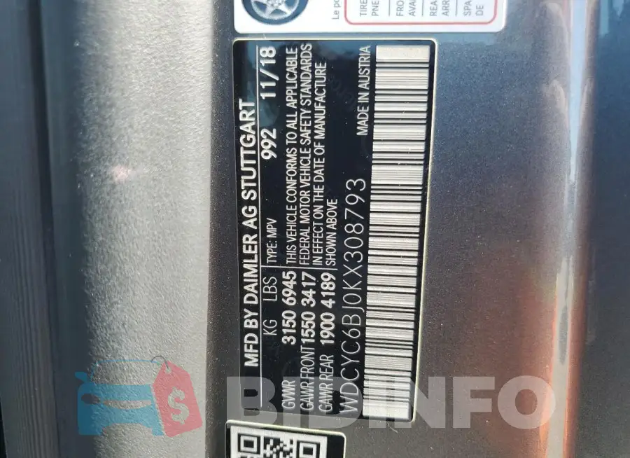 WDCYC6BJ0KX308793 Photo# 13