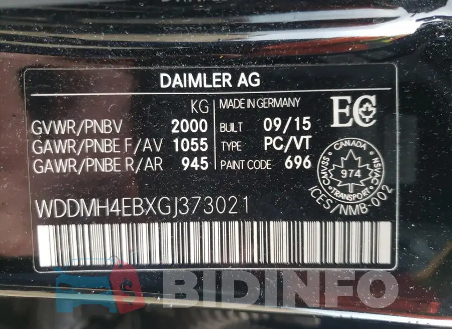 WDDMH4EBXGJ373021 Photo# 12