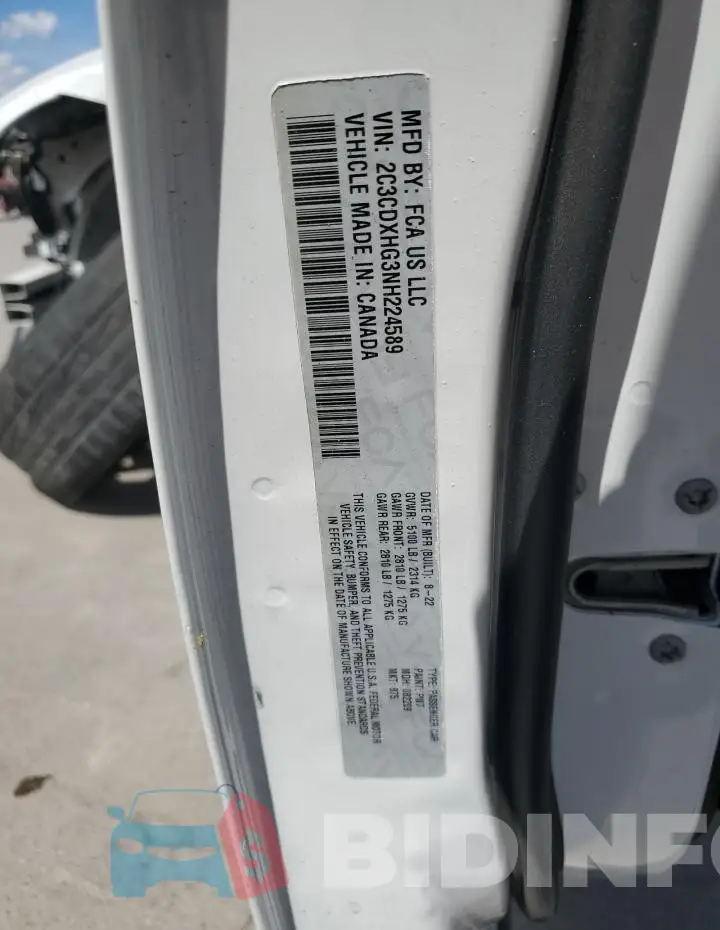2C3CDXHG3NH224589 Photo# 13