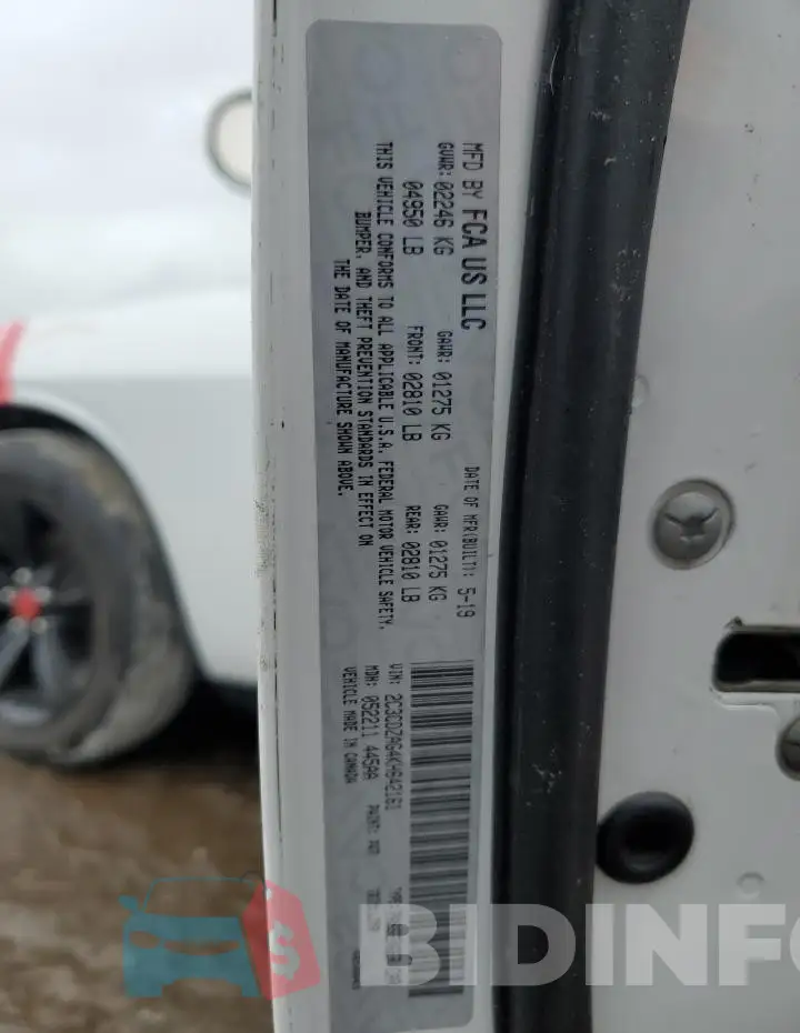 2C3CDZAG4KH642161 Photo# 13