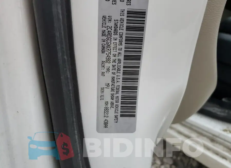2C4RDGCGXKR754982 Photo# 14