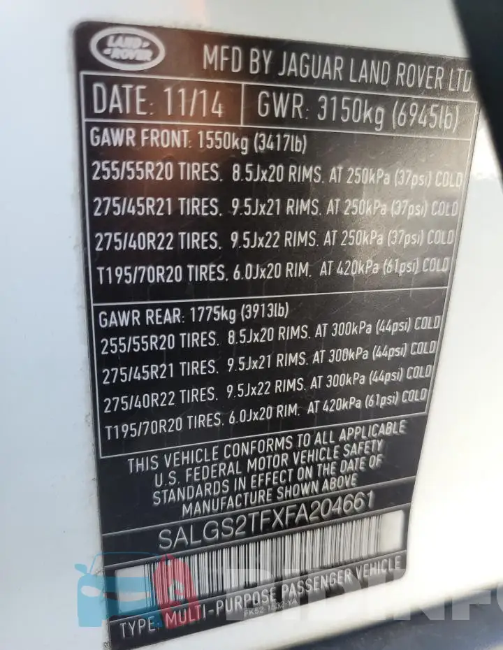 SALGS2TFXFA204661 Photo# 14