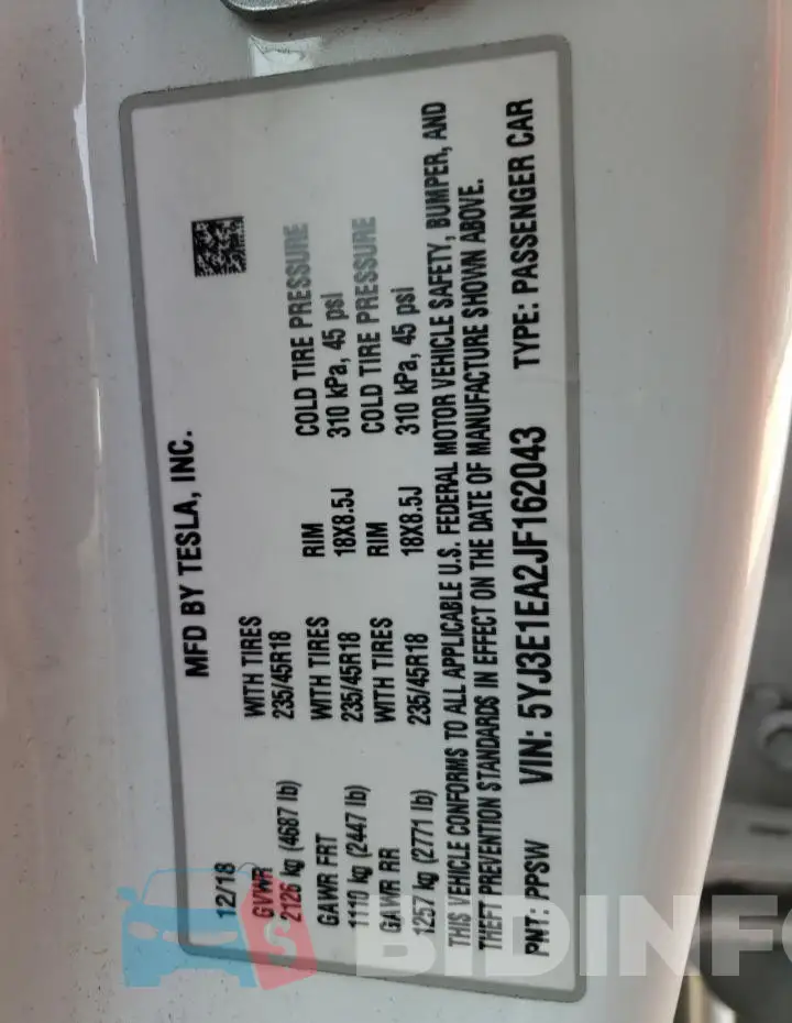 5YJ3E1EA2JF162043 Photo# 12