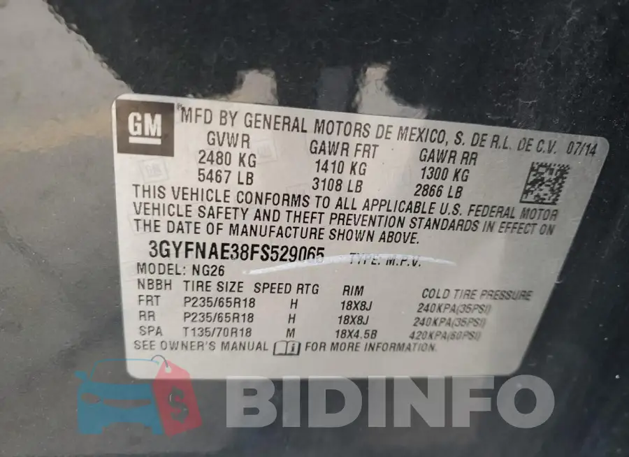 3GYFNAE38FS529065 Photo# 13
