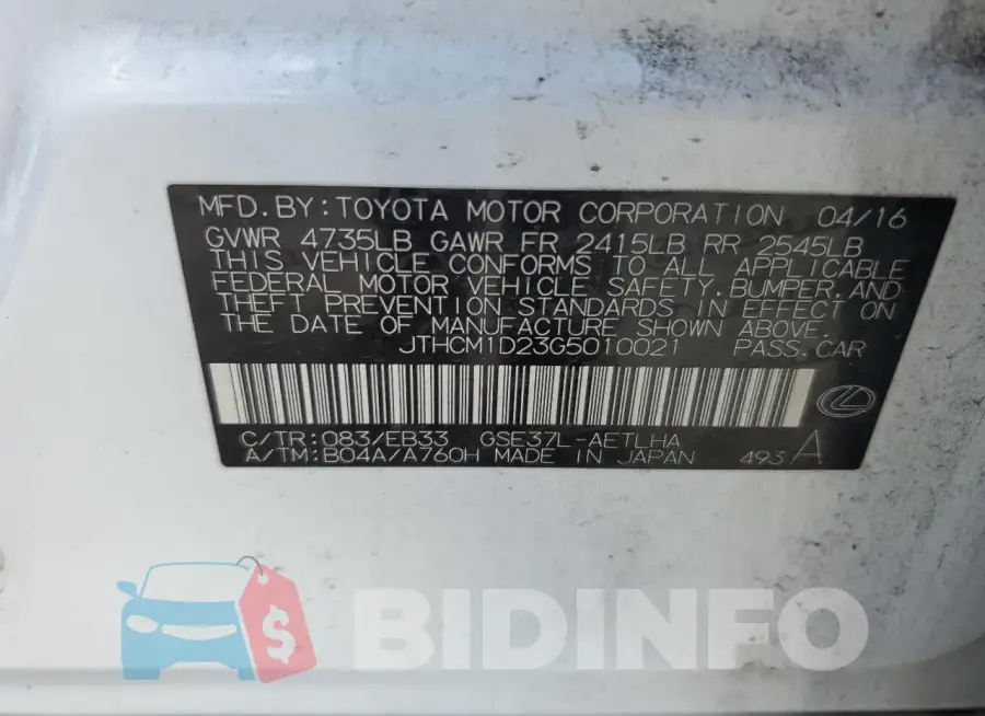 JTHCM1D23G5010021 Photo# 13