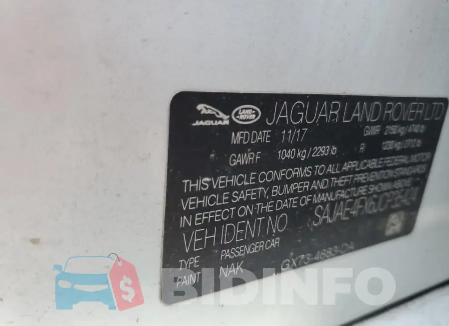 SAJAE4FX6JCP35424 Photo# 12