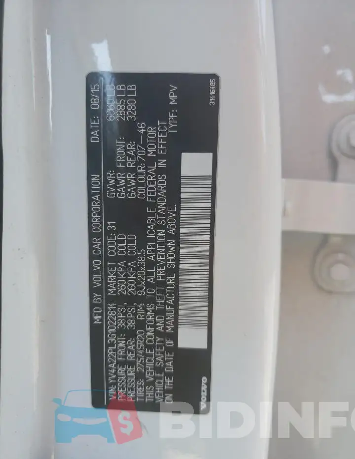 YV4A22PL3G1022814 Photo# 13