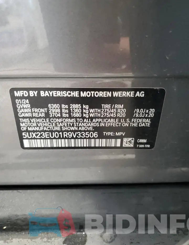 5UX23EU01R9V33506 Photo# 13