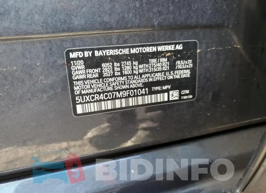 5UXCR4C07M9F01041 Photo# 14