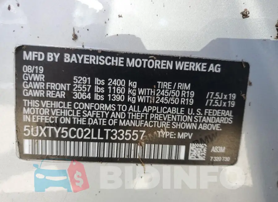 5UXTY5C02LLT33557 Photo# 12