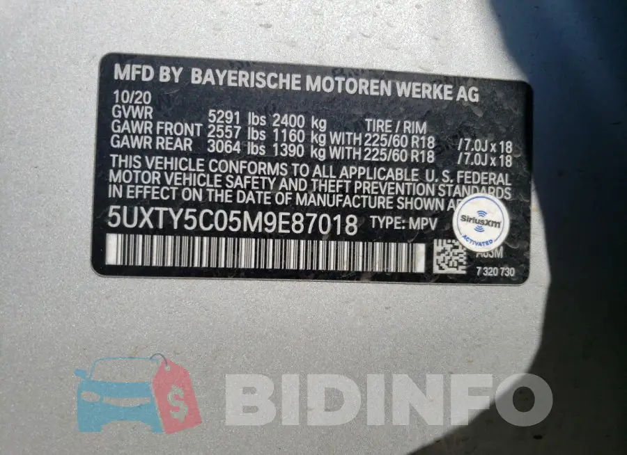 5UXTY5C05M9E87018 Photo# 12