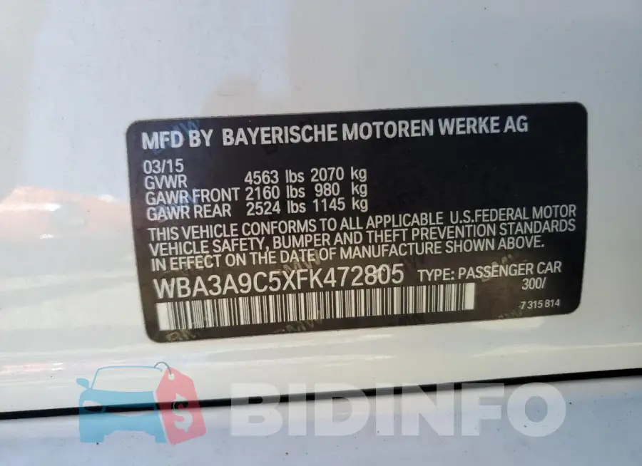 WBA3A9C5XFK472805 Photo# 13