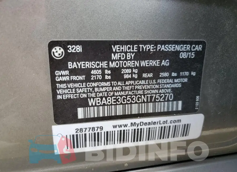 WBA8E3G53GNT75270 Photo# 13
