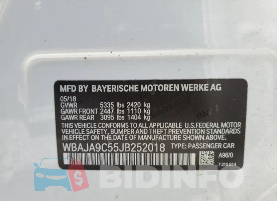 WBAJA9C55JB252018 Photo# 12