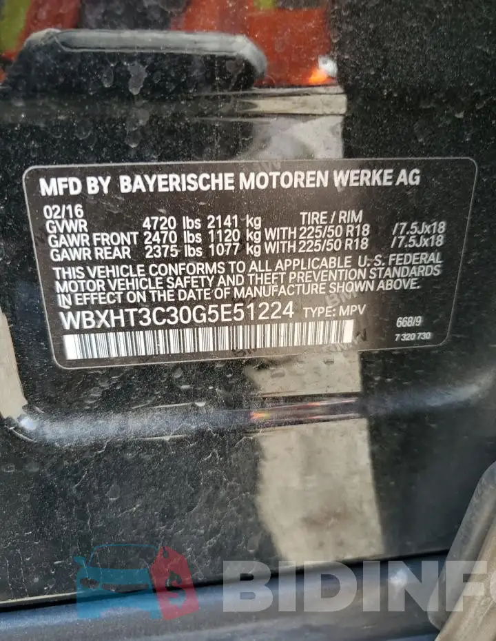 WBXHT3C30G5E51224 Photo# 12