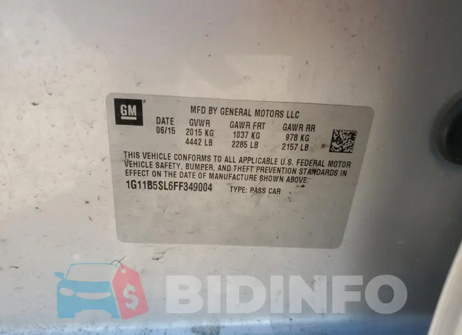1G11B5SL6FF349004 Photo# 13